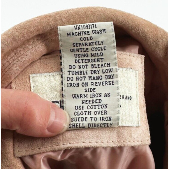 VTG Y2K Cherokee Womens Suede Shacket Jacket Small Retro Boho Unisex 90s Pink - Picture 11 of 11